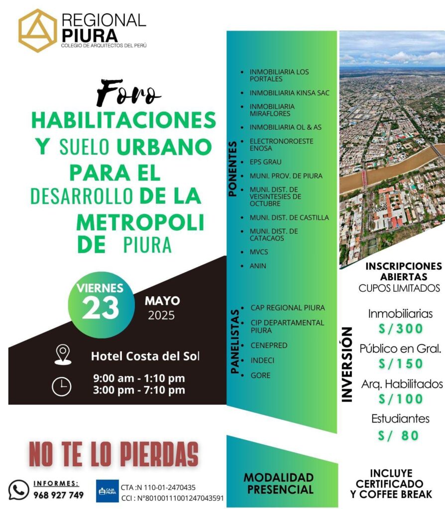 foro habilitaciones y suelo urbano enla metropoli de PIURA